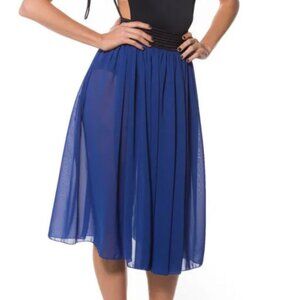 Black Milk Chiffon Midi Skirt size Small Royal Blue